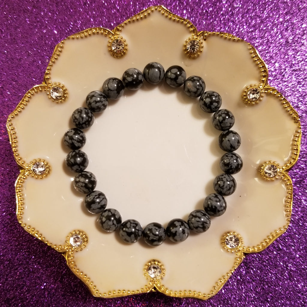 Snowflake Obsidian Bracelet