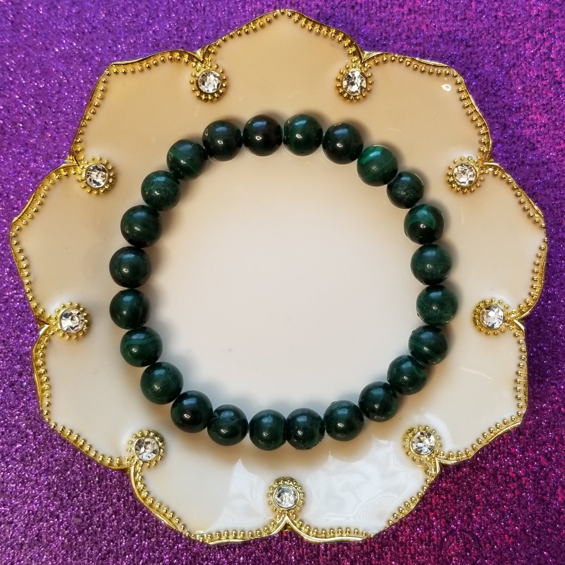 100% Malachite Bracelet (Sm. Beads)