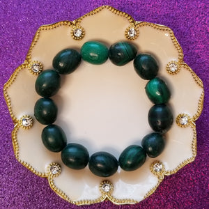 100% Malachite Bracelet (Lg. Beads)