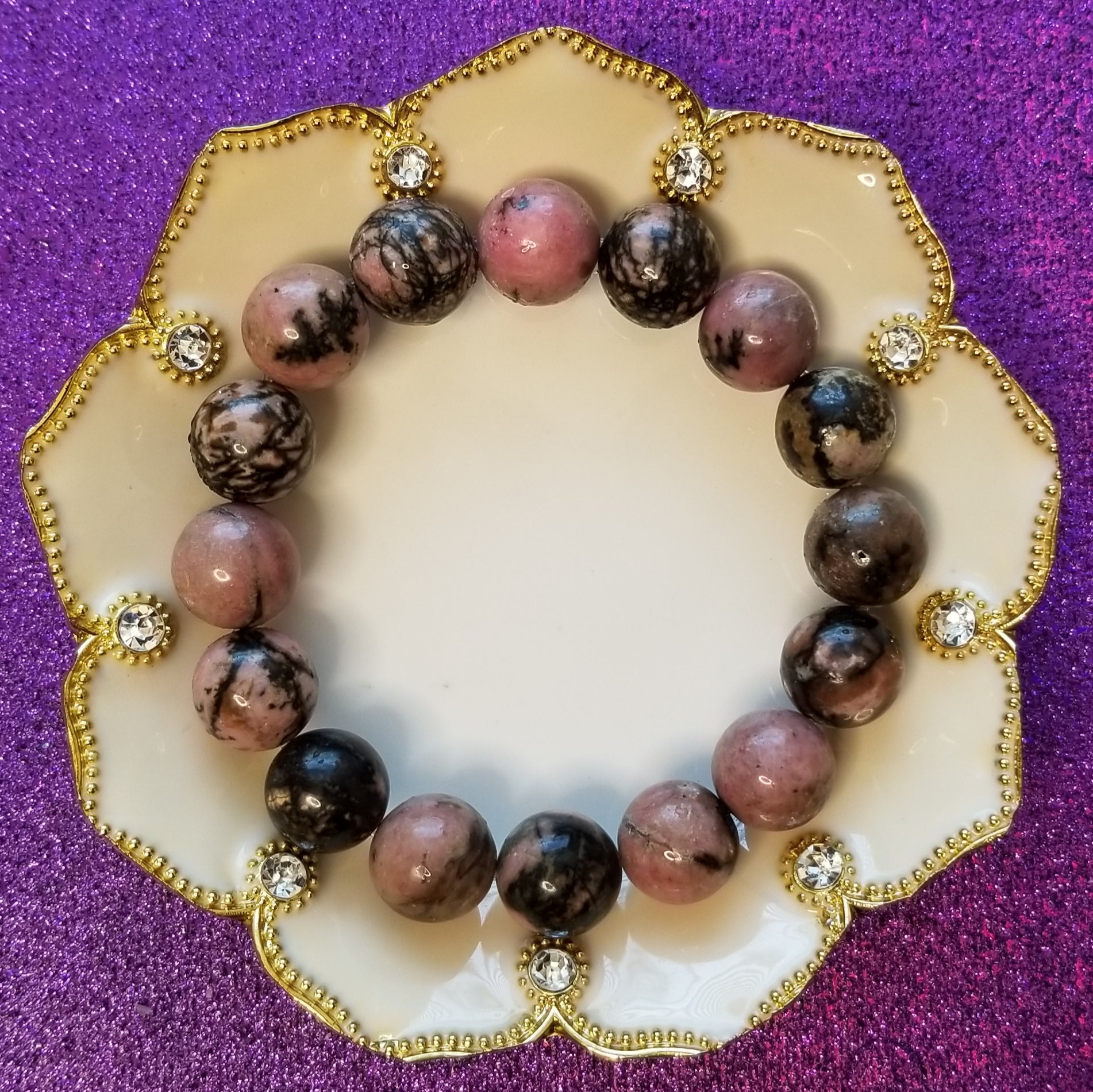 Rhodonite Bracelet (Lg. Beads)